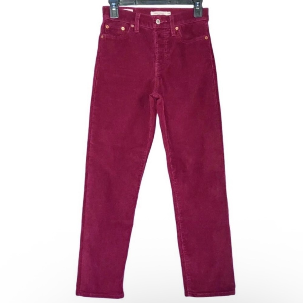 Levi's Women's Straight Leg Corduroy Pants - Burgundy/Raspberry